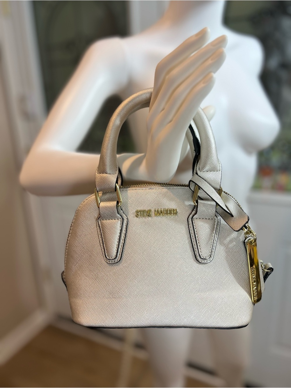 Steve Madden Dome Satchel with Gold Hardware